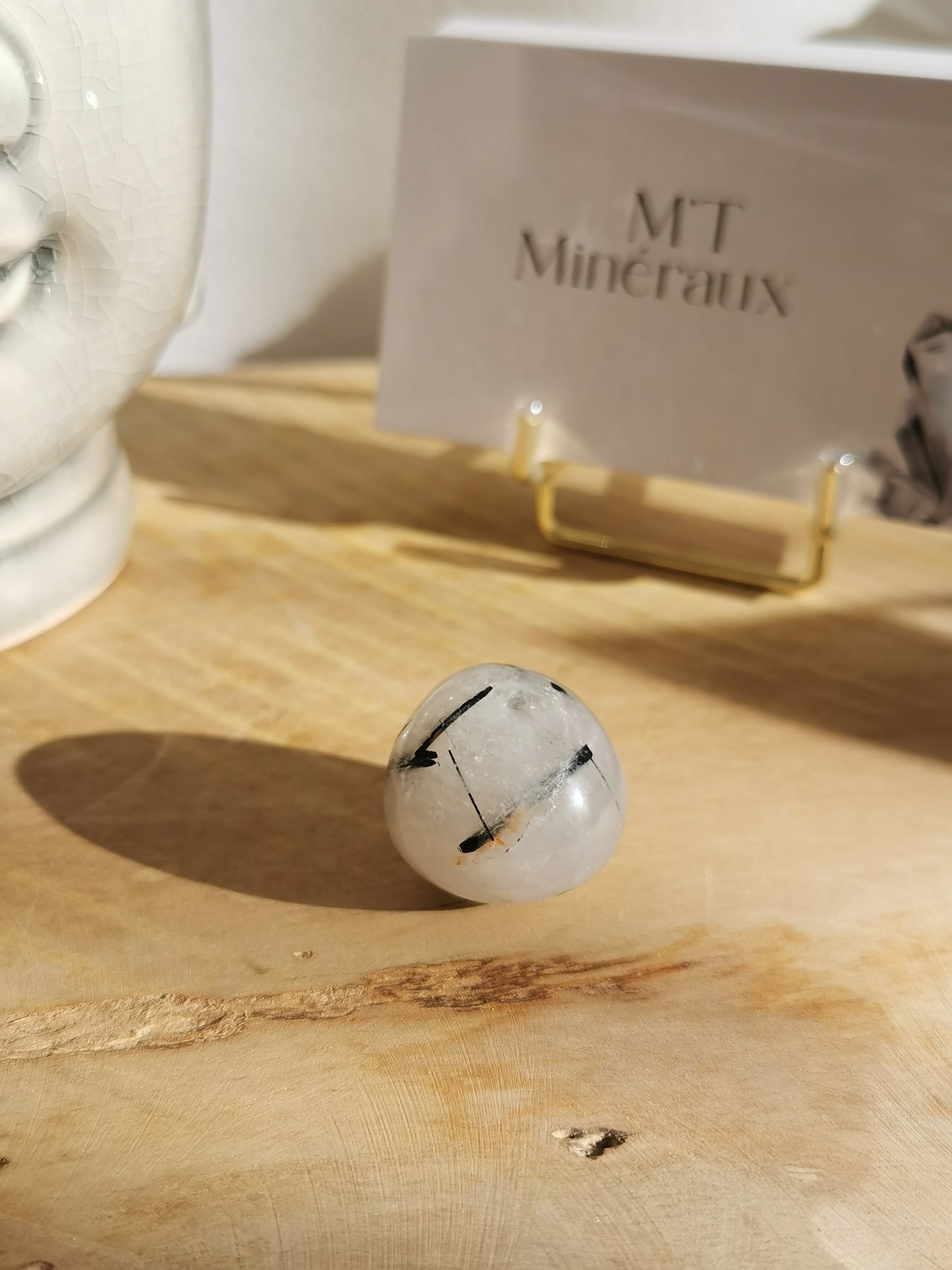 Pierre Roulée Quartz Rutiles Noirs